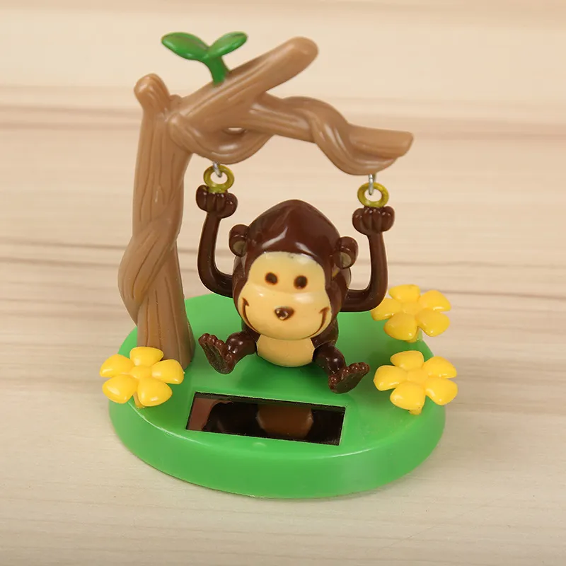 Swing Monkey Solar Powered Car Ornament - Cute Cartoon Animal Doll, Creative Car Decoration, Interior Accessories, Dashboard Decor, Perfect Gift for Car Lovers thumbnail 4