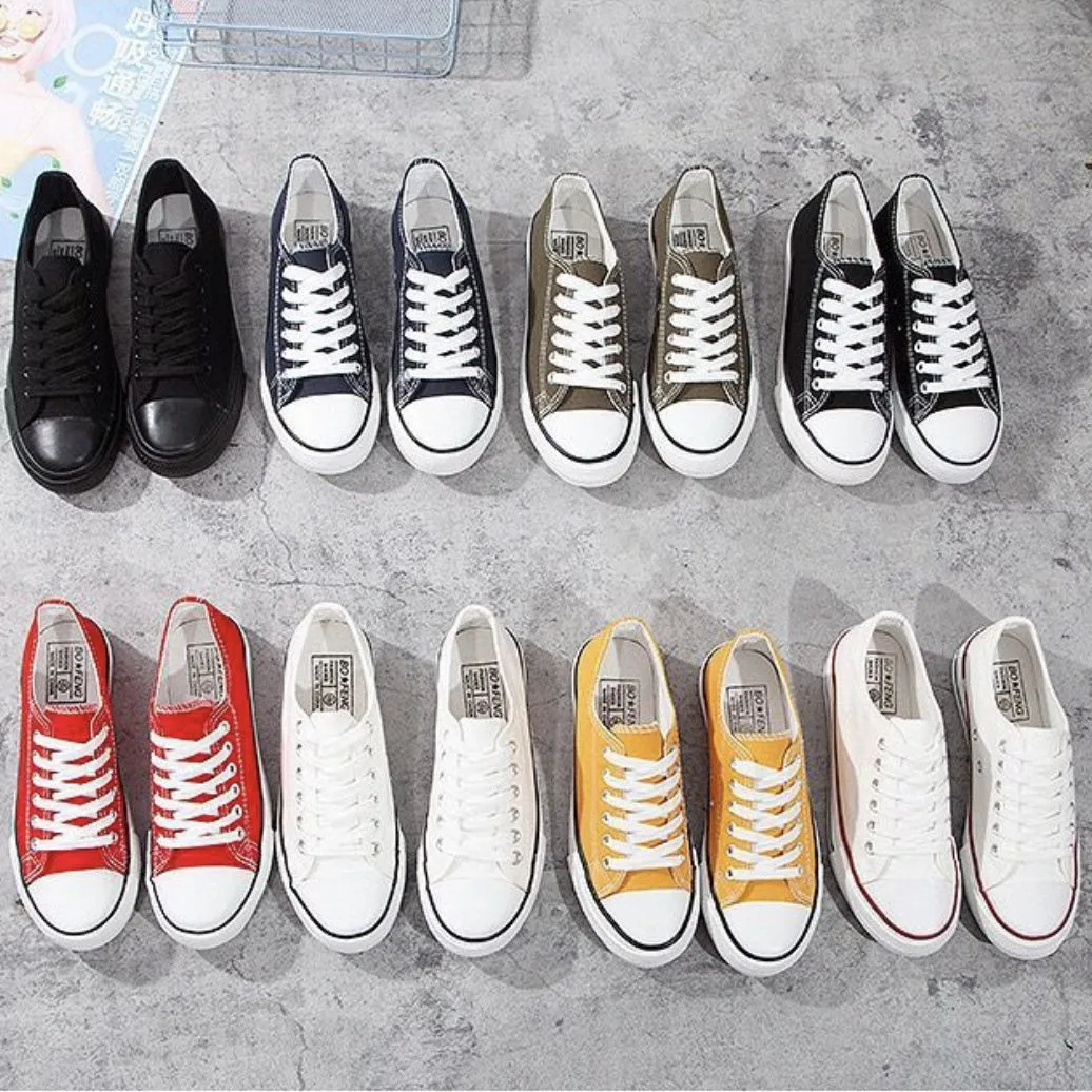 Canvas Sneakers for Men and Women - 2025 Spring Trendy Versatile Low-Top Breathable Casual Cloth Shoes - White Fashion Sneakers thumbnail 1