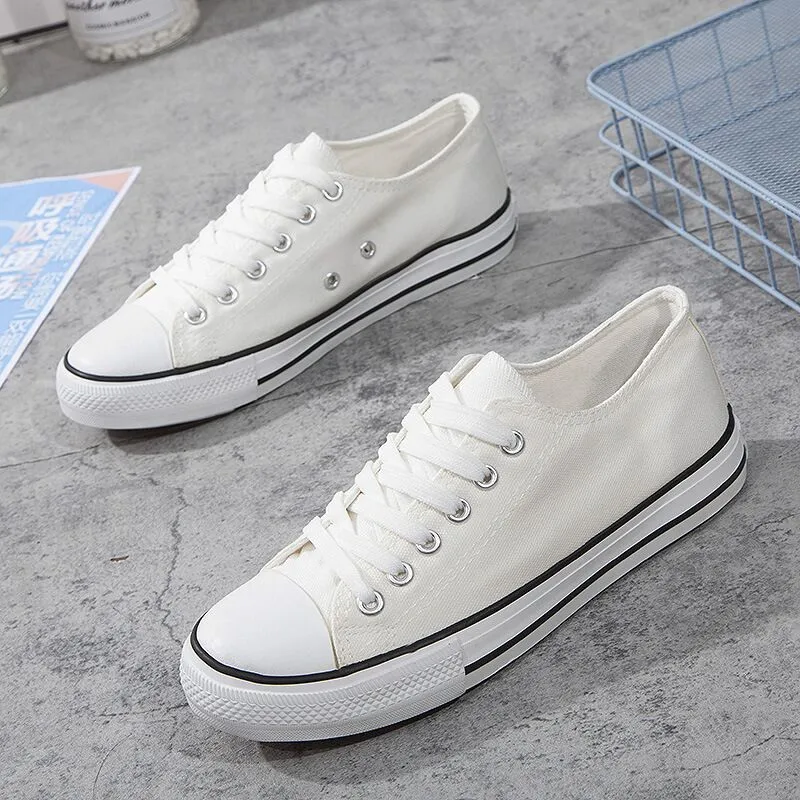 Canvas Sneakers for Men and Women - 2025 Spring Trendy Versatile Low-Top Breathable Casual Cloth Shoes - White Fashion Sneakers thumbnail 2