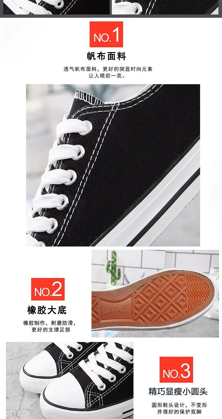 Canvas Sneakers for Men and Women - 2025 Spring Trendy Versatile Low-Top Breathable Casual Cloth Shoes - White Fashion Sneakers showcase 3