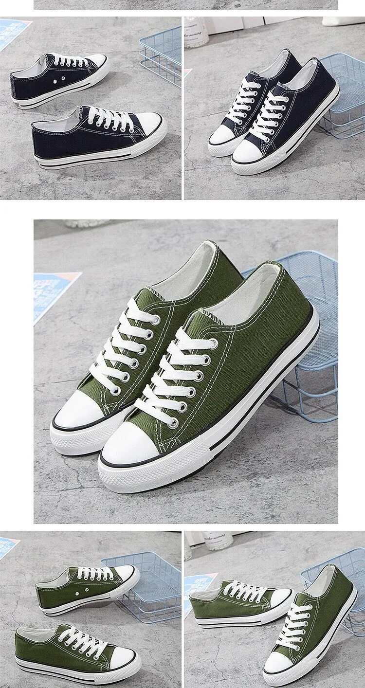 Canvas Sneakers for Men and Women - 2025 Spring Trendy Versatile Low-Top Breathable Casual Cloth Shoes - White Fashion Sneakers showcase 8