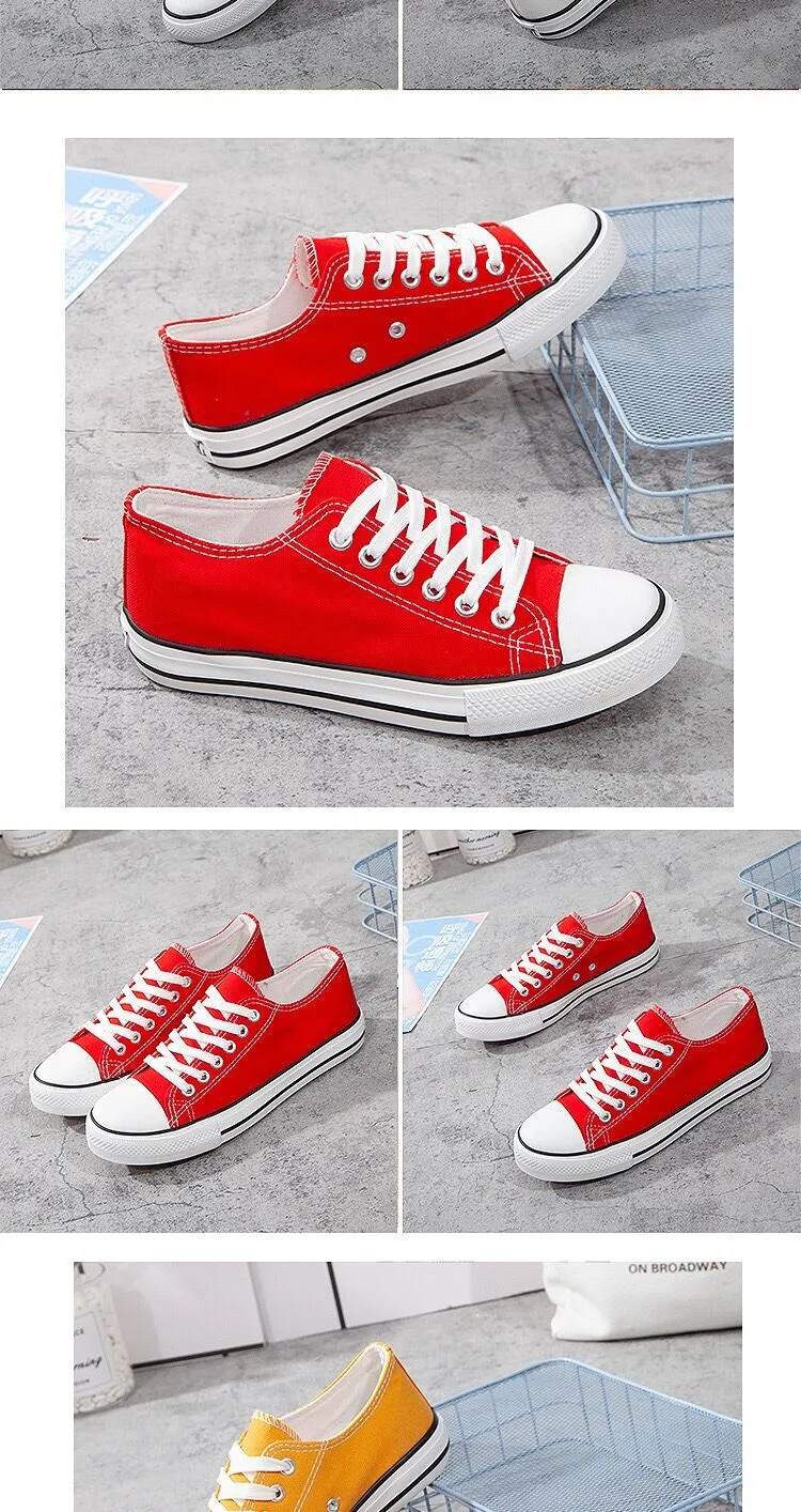 Canvas Sneakers for Men and Women - 2025 Spring Trendy Versatile Low-Top Breathable Casual Cloth Shoes - White Fashion Sneakers showcase 6