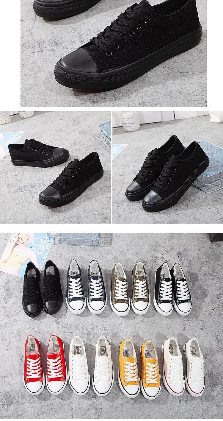 Canvas Sneakers for Men and Women - 2025 Spring Trendy Versatile Low-Top Breathable Casual Cloth Shoes - White Fashion Sneakers showcase 10