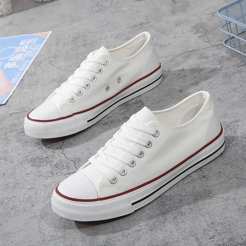 Canvas Sneakers for Men and Women - 2025 Spring Trendy Versatile Low-Top Breathable Casual Cloth Shoes - White Fashion Sneakers thumbnail 4