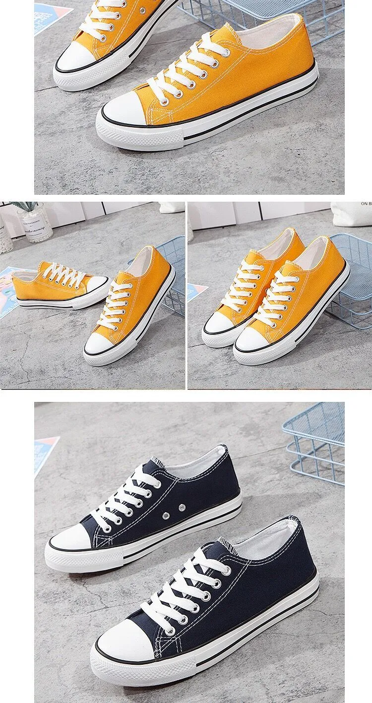 Canvas Sneakers for Men and Women - 2025 Spring Trendy Versatile Low-Top Breathable Casual Cloth Shoes - White Fashion Sneakers showcase 7