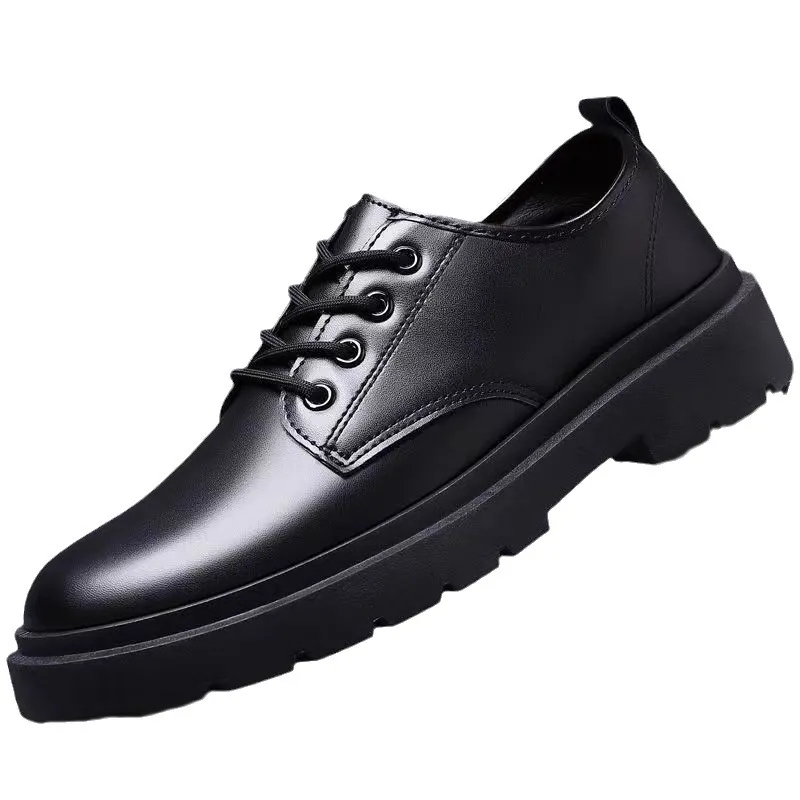 Men's Leather Dress Shoes British Style Platform Casual Trendy Shoes 2023 Winter New Arrival Cross-border Business Shoes for Young Men thumbnail 5