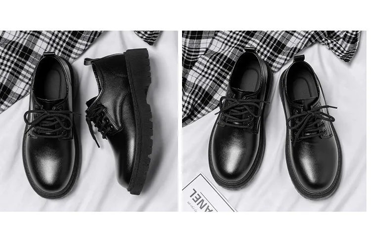 Men's Leather Dress Shoes British Style Platform Casual Trendy Shoes 2023 Winter New Arrival Cross-border Business Shoes for Young Men showcase 6