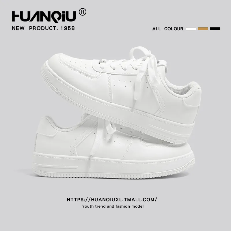 Men's Casual White Board Shoes 2025 - Universal Thick-Soled Sneakers for Spring, YW-223829 Style - Comfortable Fashion Footwear thumbnail 2