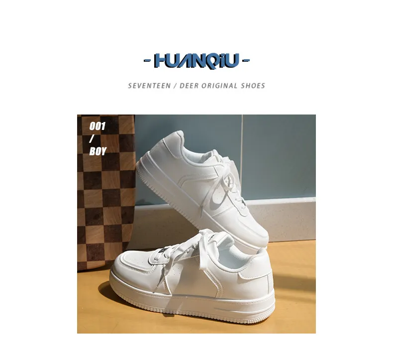 Men's Casual White Board Shoes 2025 - Universal Thick-Soled Sneakers for Spring, YW-223829 Style - Comfortable Fashion Footwear showcase 1
