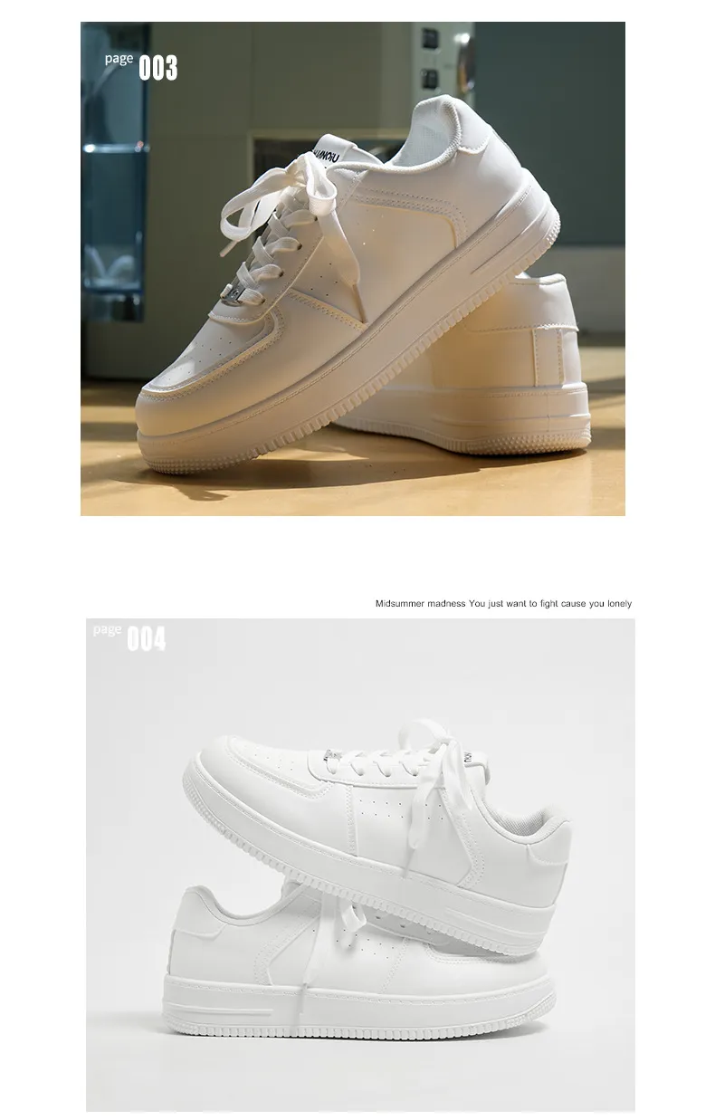 Men's Casual White Board Shoes 2025 - Universal Thick-Soled Sneakers for Spring, YW-223829 Style - Comfortable Fashion Footwear showcase 5
