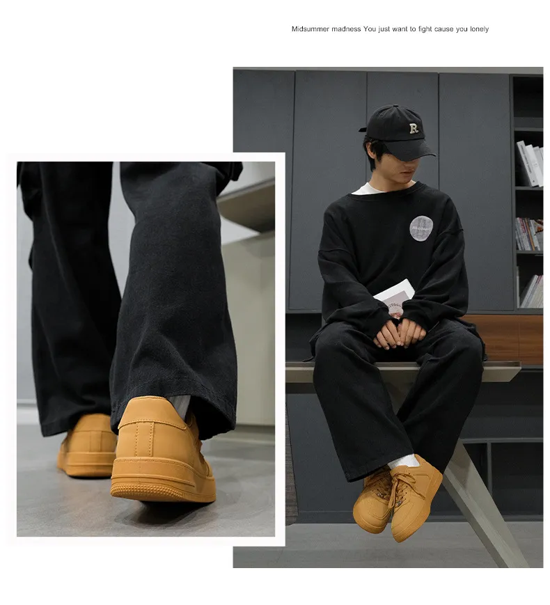 Men's Casual White Board Shoes 2025 - Universal Thick-Soled Sneakers for Spring, YW-223829 Style - Comfortable Fashion Footwear showcase 10
