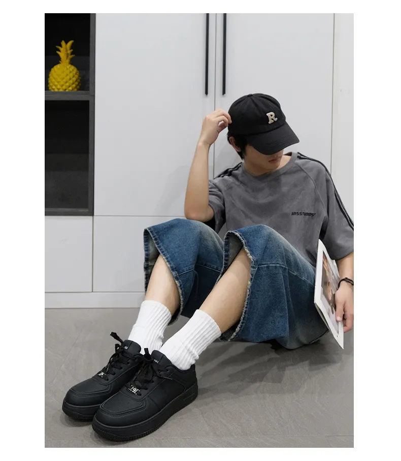 Men's Casual White Board Shoes 2025 - Universal Thick-Soled Sneakers for Spring, YW-223829 Style - Comfortable Fashion Footwear showcase 18