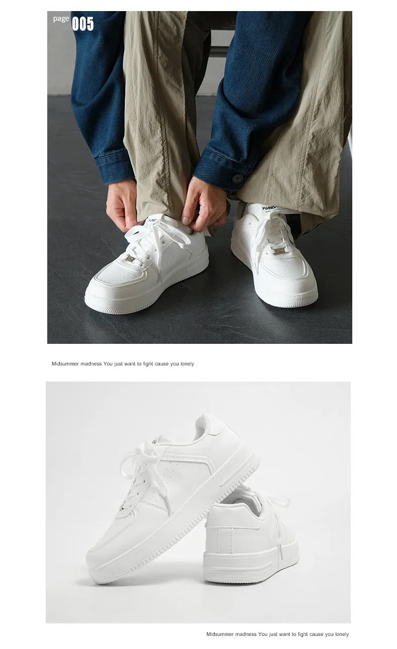 Men's Casual White Board Shoes 2025 - Universal Thick-Soled Sneakers for Spring, YW-223829 Style - Comfortable Fashion Footwear showcase 7