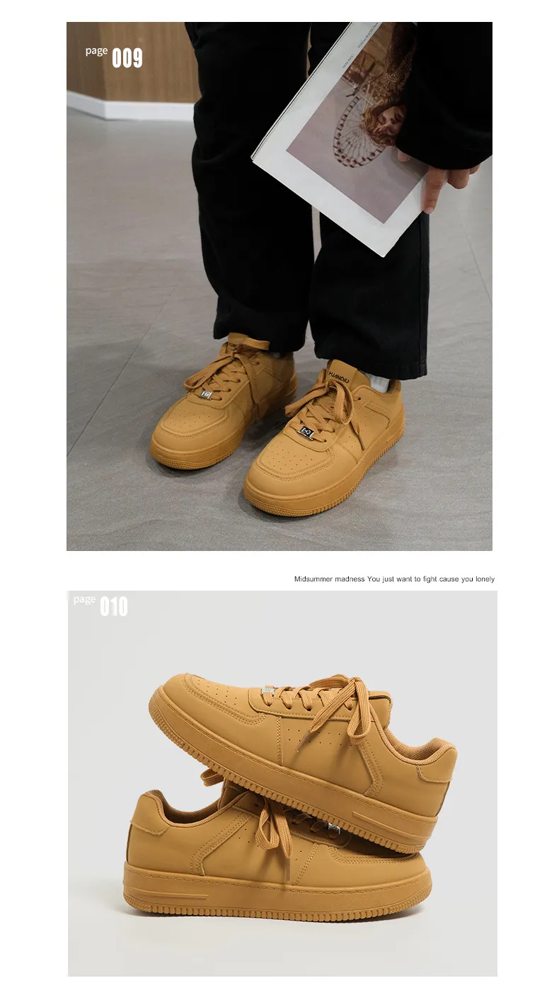 Men's Casual White Board Shoes 2025 - Universal Thick-Soled Sneakers for Spring, YW-223829 Style - Comfortable Fashion Footwear showcase 12