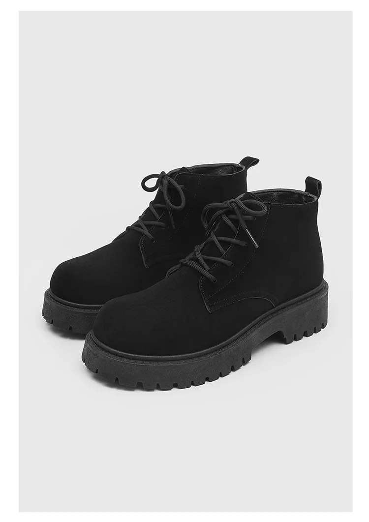 Men's High-Top Suede Derby Shoes - Autumn Fashion Work Boots with Thick Sole and Large Toe - Retro Trendy Yellow Boots showcase 18