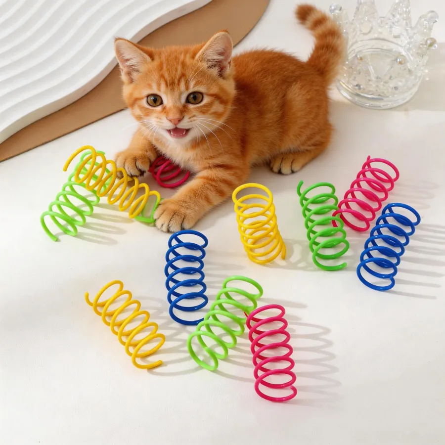 Cat Toys - Colorful Spring Coil Variety Pack (4-Piece Set) - Durable, Bite-Resistant, Interactive Pet Toys for Indoor Cats - Cross-Border Hot-Selling Cat Supplies