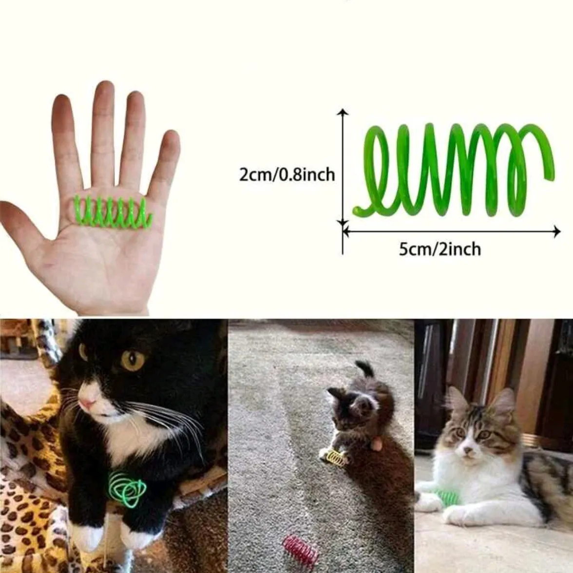 Cat Toys - Colorful Spring Coil Variety Pack (4-Piece Set) - Durable, Bite-Resistant, Interactive Pet Toys for Indoor Cats - Cross-Border Hot-Selling Cat Supplies thumbnail 2