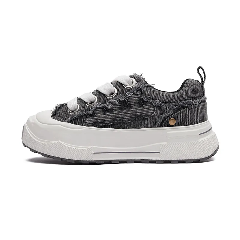 Unisex Canvas Sneakers Thick Sole - Qintian Style Casual Trendy Shoes for Men and Women, Wear-Resistant Fashion Sneakers thumbnail 5