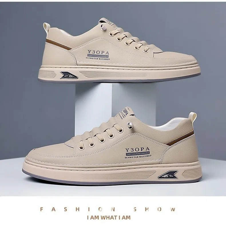 Men's Fashion Sneakers 2024: Hot Selling Versatile Breathable Casual Shoes, White Non-Slip Trendy Sneakers for Men thumbnail 1