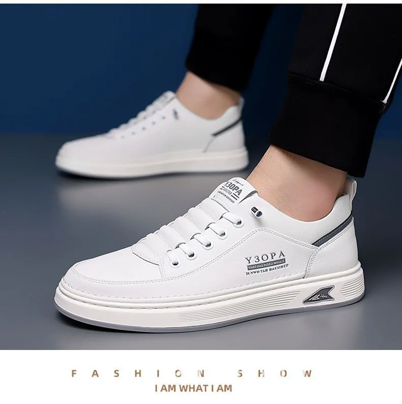 Men's Fashion Sneakers 2024: Hot Selling Versatile Breathable Casual Shoes, White Non-Slip Trendy Sneakers for Men showcase 18