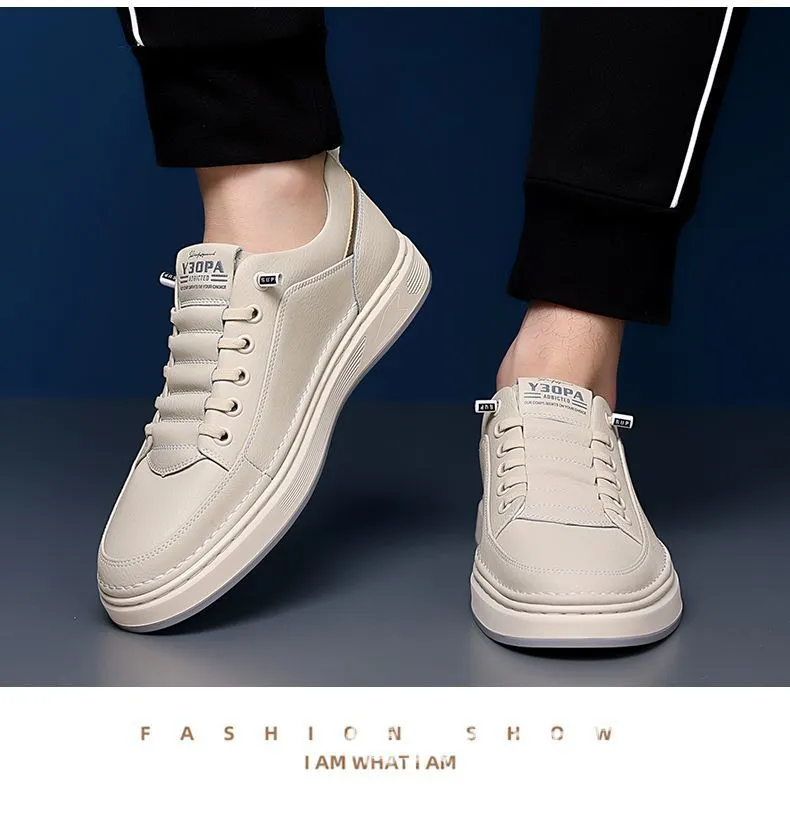 Men's Fashion Sneakers 2024: Hot Selling Versatile Breathable Casual Shoes, White Non-Slip Trendy Sneakers for Men showcase 15