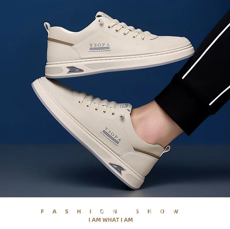 Men's Fashion Sneakers 2024: Hot Selling Versatile Breathable Casual Shoes, White Non-Slip Trendy Sneakers for Men showcase 14