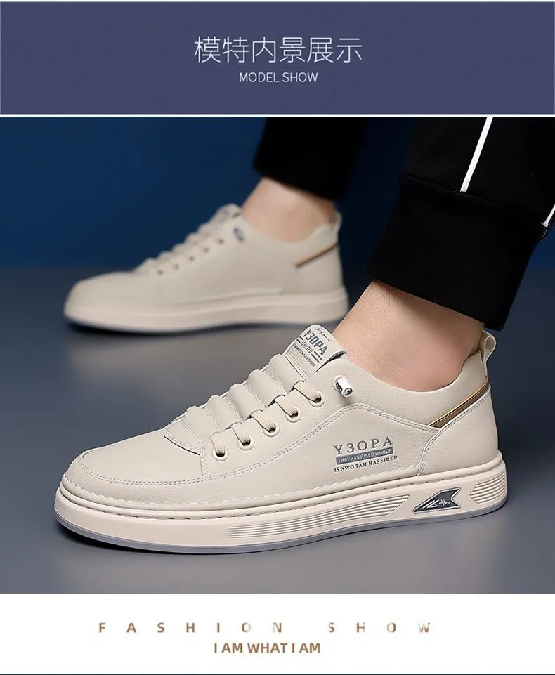 Men's Fashion Sneakers 2024: Hot Selling Versatile Breathable Casual Shoes, White Non-Slip Trendy Sneakers for Men showcase 13