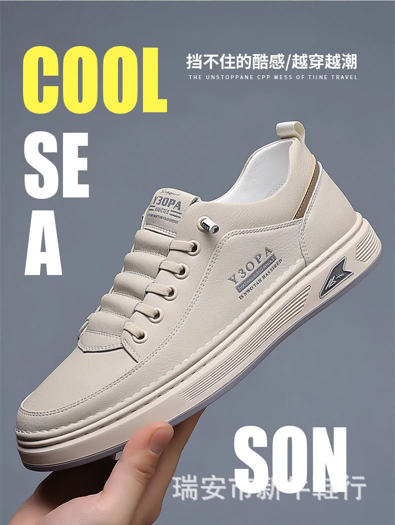 Men's Fashion Sneakers 2024: Hot Selling Versatile Breathable Casual Shoes, White Non-Slip Trendy Sneakers for Men showcase 5