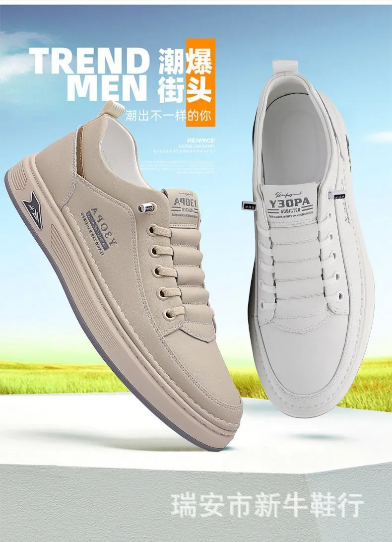 Men's Fashion Sneakers 2024: Hot Selling Versatile Breathable Casual Shoes, White Non-Slip Trendy Sneakers for Men showcase 4