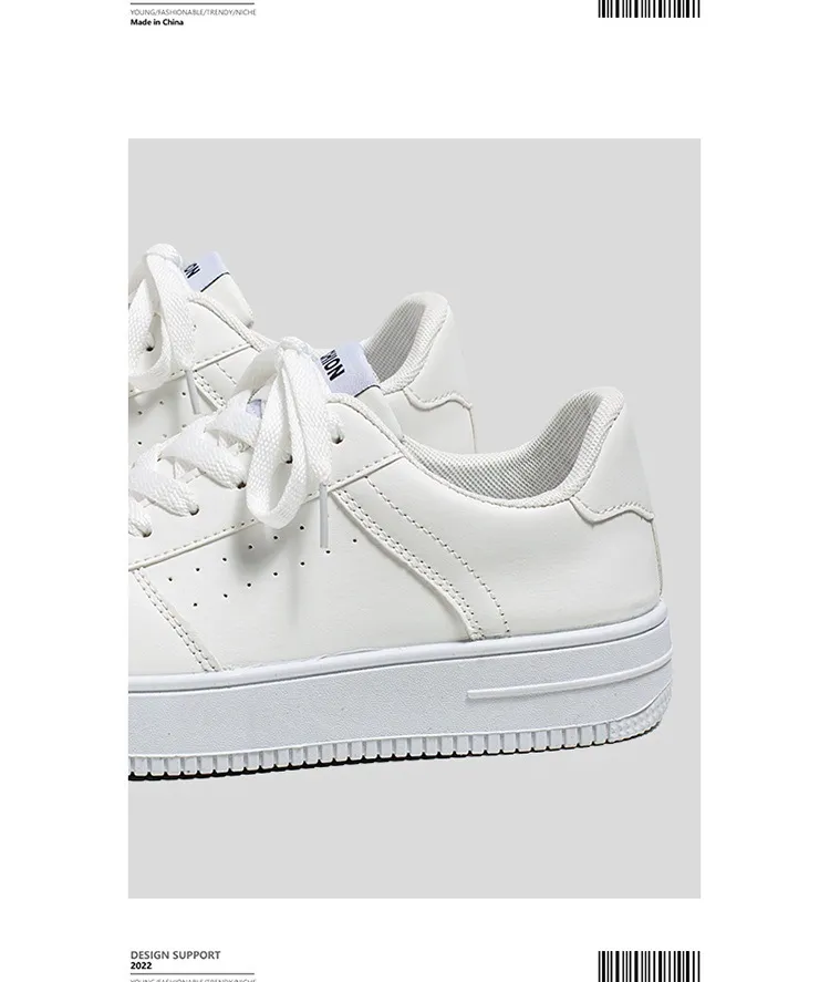 Men's White Sneakers Breathable Casual Shoes - 2024 Summer Lightweight Sports Shoes for Youth & Students - All-Match Fashion showcase 5