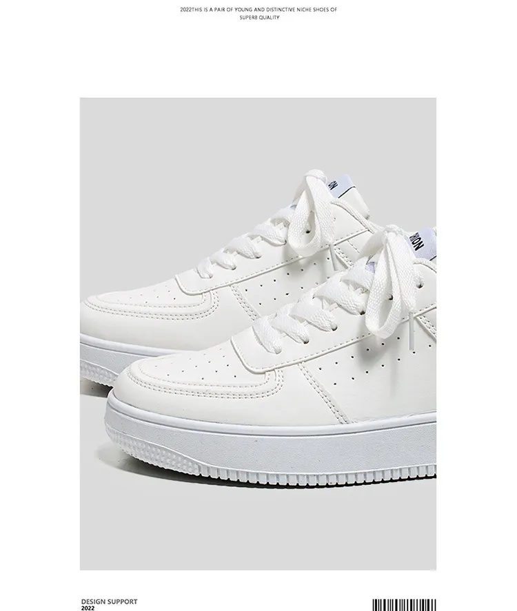 Men's White Sneakers Breathable Casual Shoes - 2024 Summer Lightweight Sports Shoes for Youth & Students - All-Match Fashion showcase 4