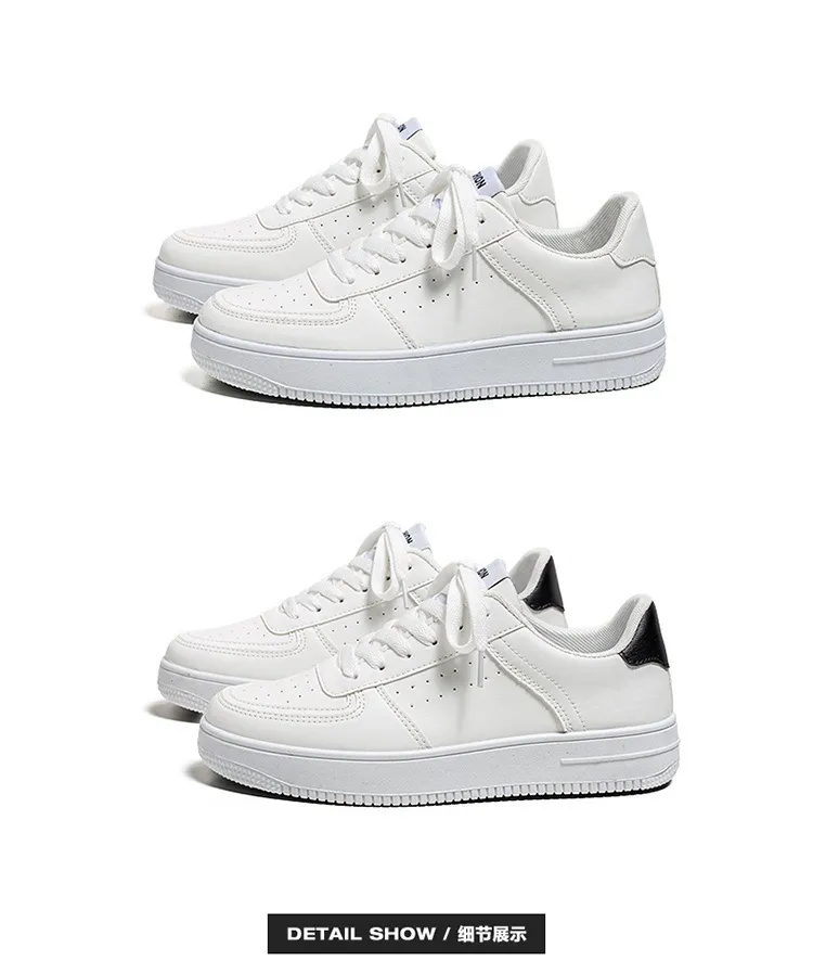 Men's White Sneakers Breathable Casual Shoes - 2024 Summer Lightweight Sports Shoes for Youth & Students - All-Match Fashion showcase 3