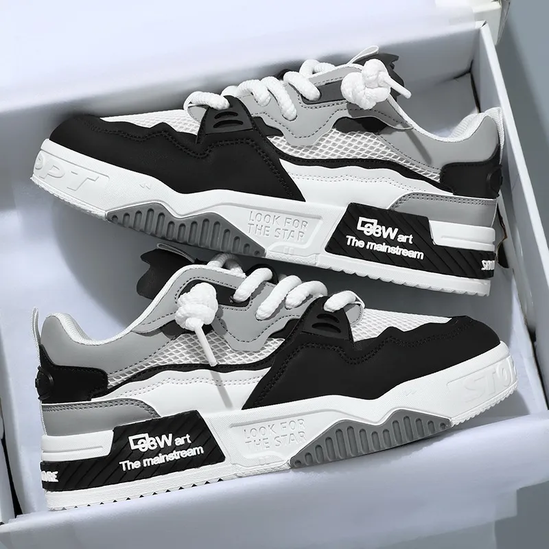 Men's White Fashion Sneakers Plus Size - Comfortable Soft Bottom Casual Shoes for All Seasons, Foreign Trade Style thumbnail 1