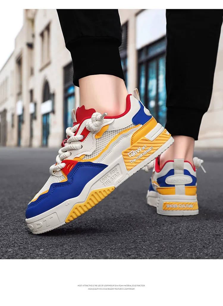 Men's White Fashion Sneakers Plus Size - Comfortable Soft Bottom Casual Shoes for All Seasons, Foreign Trade Style showcase 10