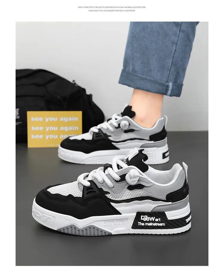 Men's White Fashion Sneakers Plus Size - Comfortable Soft Bottom Casual Shoes for All Seasons, Foreign Trade Style showcase 18