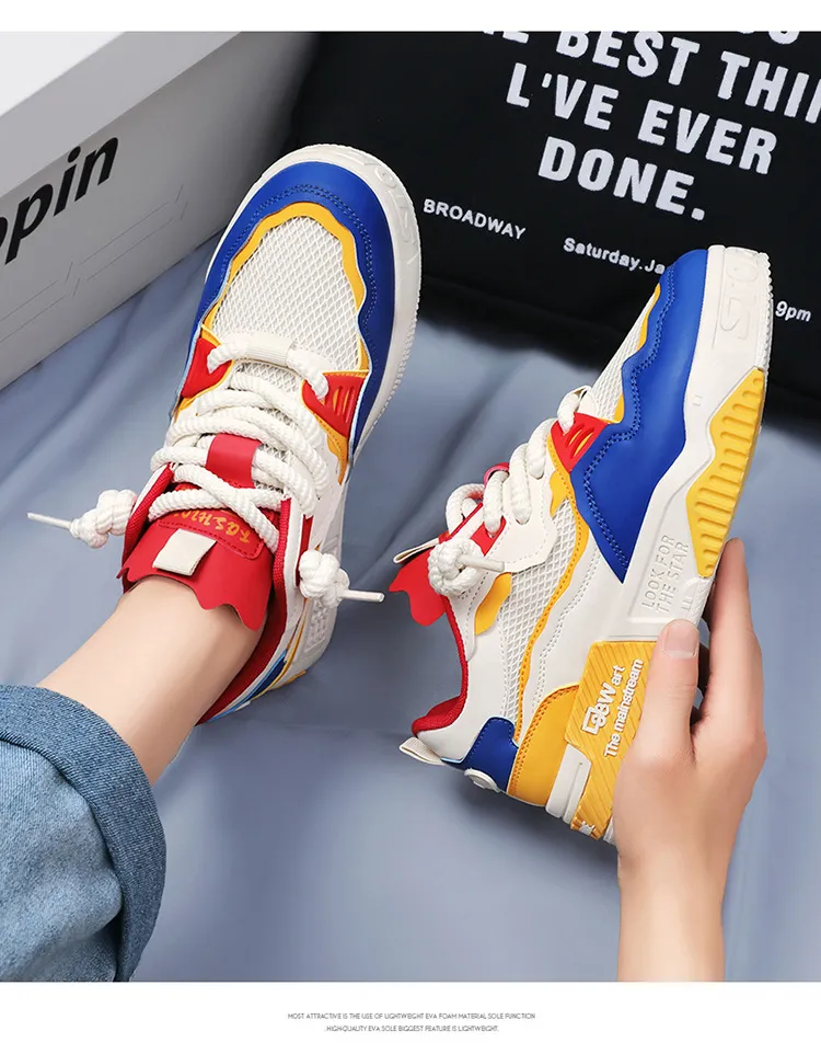 Men's White Fashion Sneakers Plus Size - Comfortable Soft Bottom Casual Shoes for All Seasons, Foreign Trade Style showcase 12