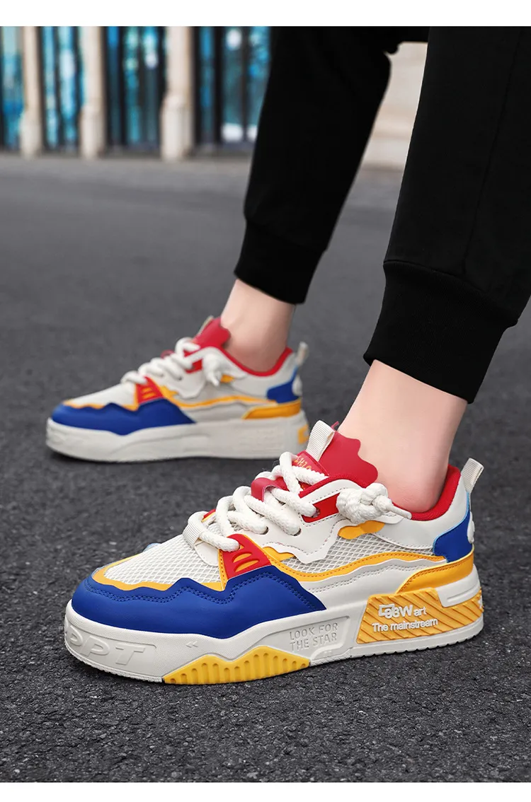 Men's White Fashion Sneakers Plus Size - Comfortable Soft Bottom Casual Shoes for All Seasons, Foreign Trade Style showcase 11