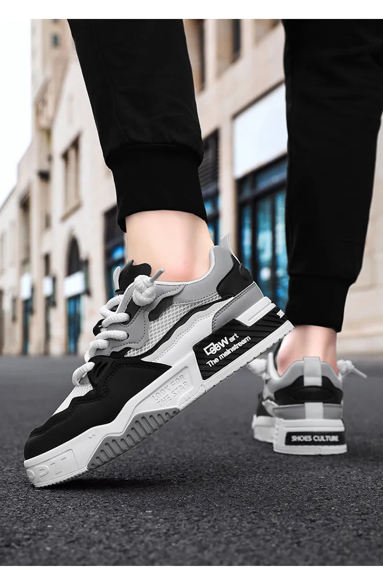 Men's White Fashion Sneakers Plus Size - Comfortable Soft Bottom Casual Shoes for All Seasons, Foreign Trade Style showcase 20
