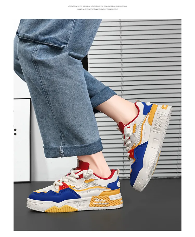 Men's White Fashion Sneakers Plus Size - Comfortable Soft Bottom Casual Shoes for All Seasons, Foreign Trade Style showcase 9