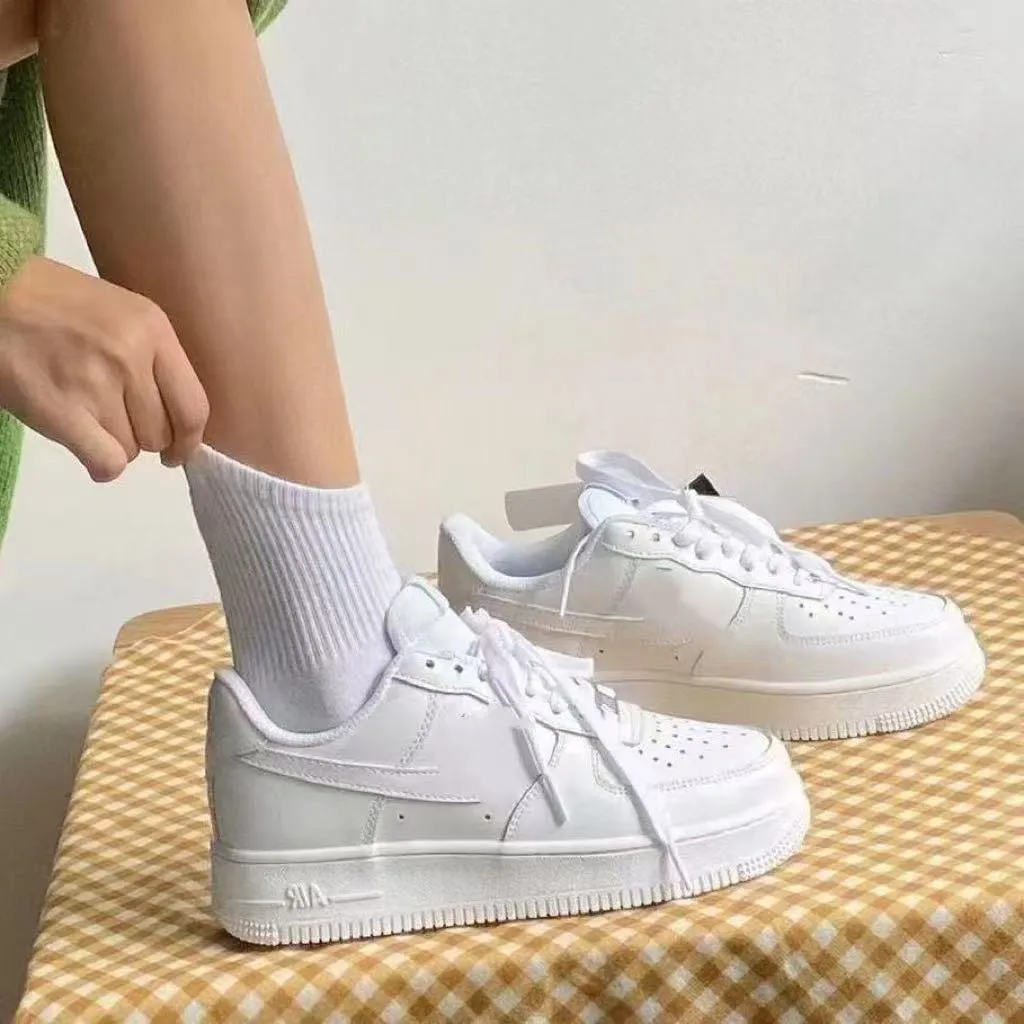 Unisex White Sneakers - Breathable Low-Cut Sports Shoes for Men & Women - Trendy Casual All-Season Fashion Footwear showcase 4