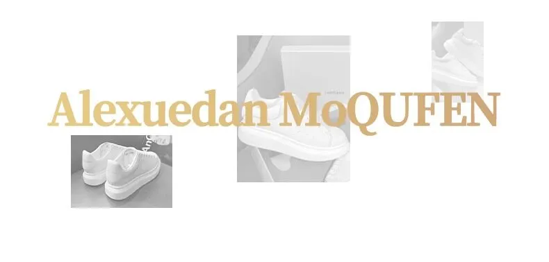 Alexander McQueen Inspired White Leather Sneakers for Men & Women - Thick Sole Height Increasing Fashion Casual Shoes - Premium Quality Putian Edition showcase 1