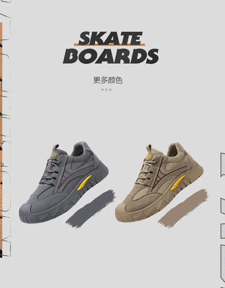 Men's Lightweight Steel Toe Work Safety Shoes Breathable Mesh Casual Sneakers Low Cut Construction Industrial Footwear showcase 8