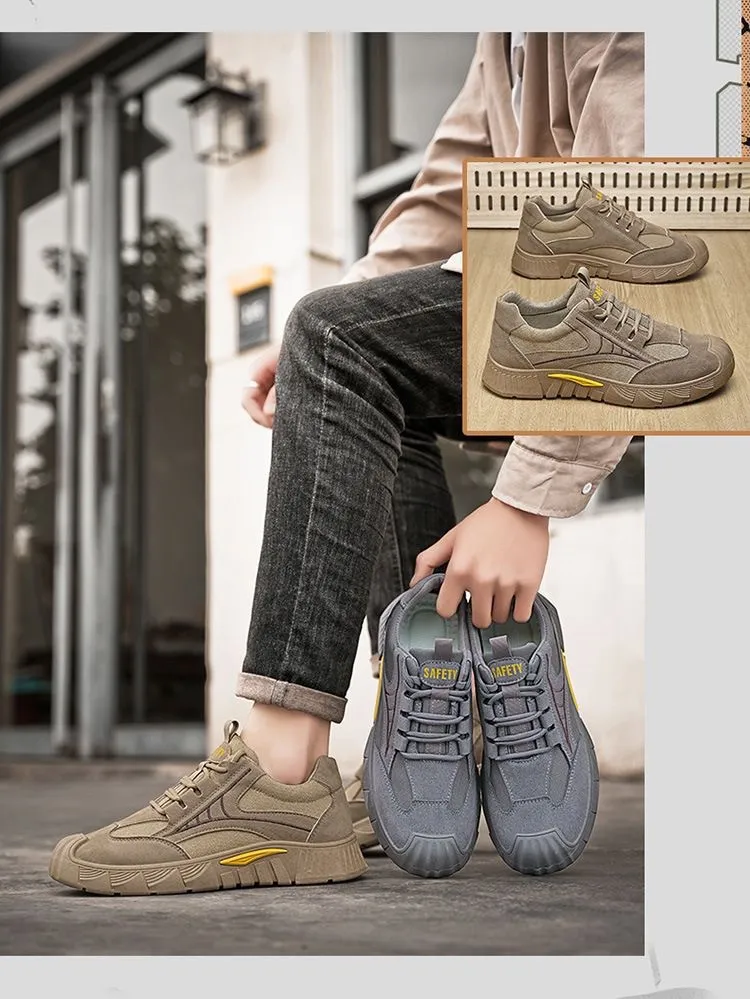 Men's Lightweight Steel Toe Work Safety Shoes Breathable Mesh Casual Sneakers Low Cut Construction Industrial Footwear showcase 3