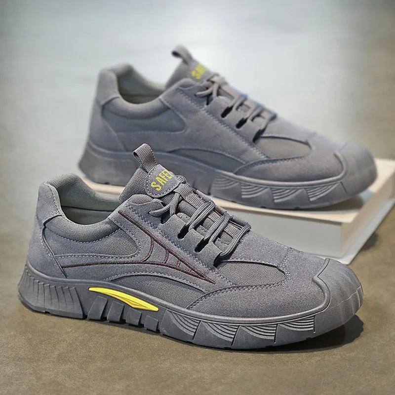 Men's Lightweight Steel Toe Work Safety Shoes Breathable Mesh Casual Sneakers Low Cut Construction Industrial Footwear thumbnail 2