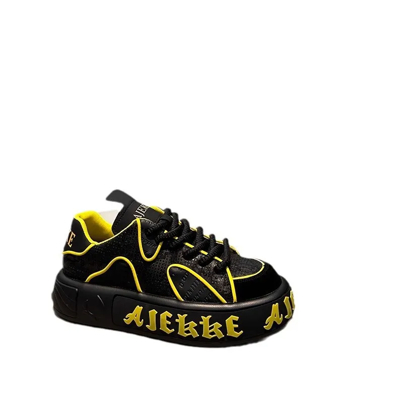 Men's Leather Casual Sports Dad Shoes - 2025 Autumn Fashion, Thick Sole, Breathable, Soft Sole, Increased Height thumbnail 5