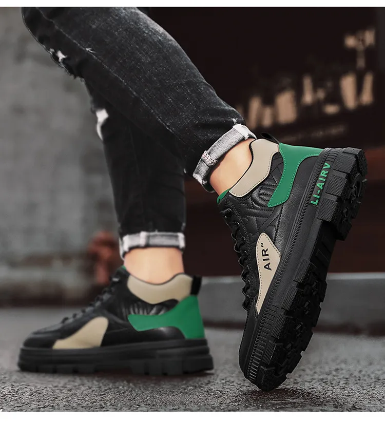Men's Trendy Sports Casual Sneakers - 2024 Autumn Fashion Height Increasing Martin Shoes - Versatile Comfortable Design for Everyday Wear showcase 9