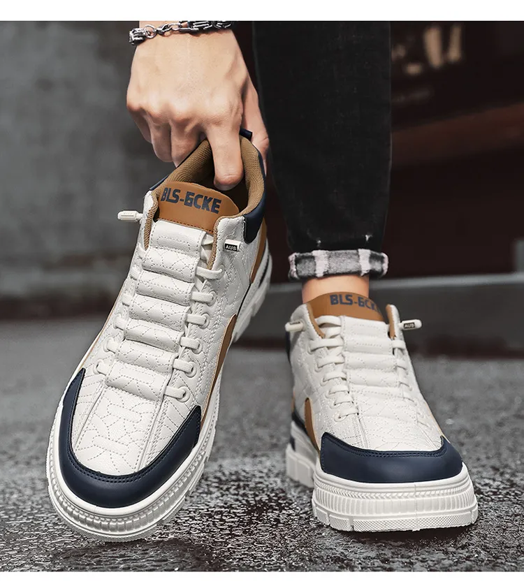 Men's Trendy Sports Casual Sneakers - 2024 Autumn Fashion Height Increasing Martin Shoes - Versatile Comfortable Design for Everyday Wear showcase 6