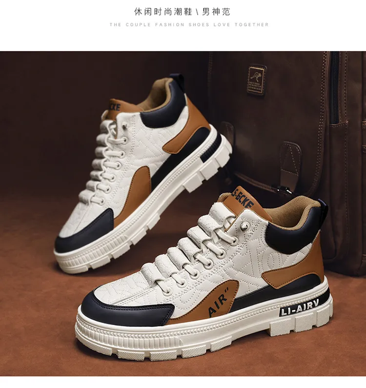 Men's Trendy Sports Casual Sneakers - 2024 Autumn Fashion Height Increasing Martin Shoes - Versatile Comfortable Design for Everyday Wear showcase 15