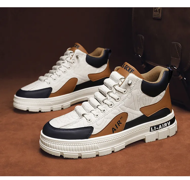 Men's Trendy Sports Casual Sneakers - 2024 Autumn Fashion Height Increasing Martin Shoes - Versatile Comfortable Design for Everyday Wear showcase 14