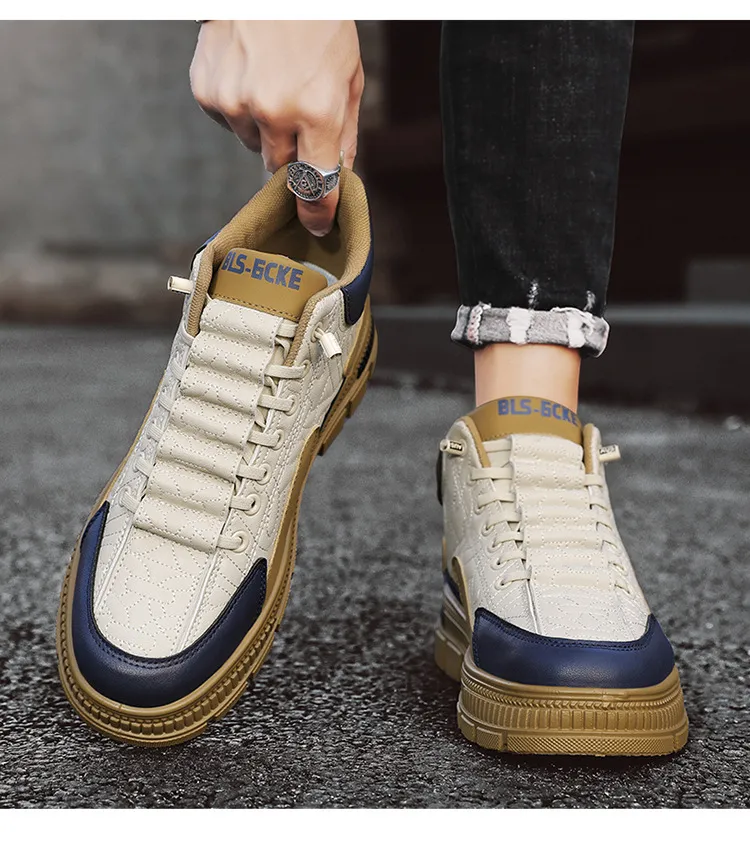Men's Trendy Sports Casual Sneakers - 2024 Autumn Fashion Height Increasing Martin Shoes - Versatile Comfortable Design for Everyday Wear showcase 11